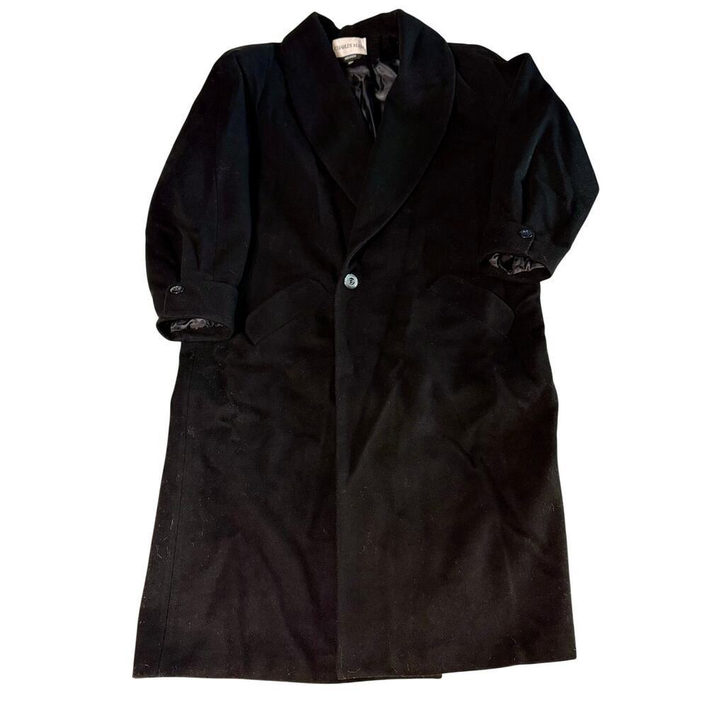 Vintage Charles Klein Black Wool Blend Coat – Size 20W – Made in Russia